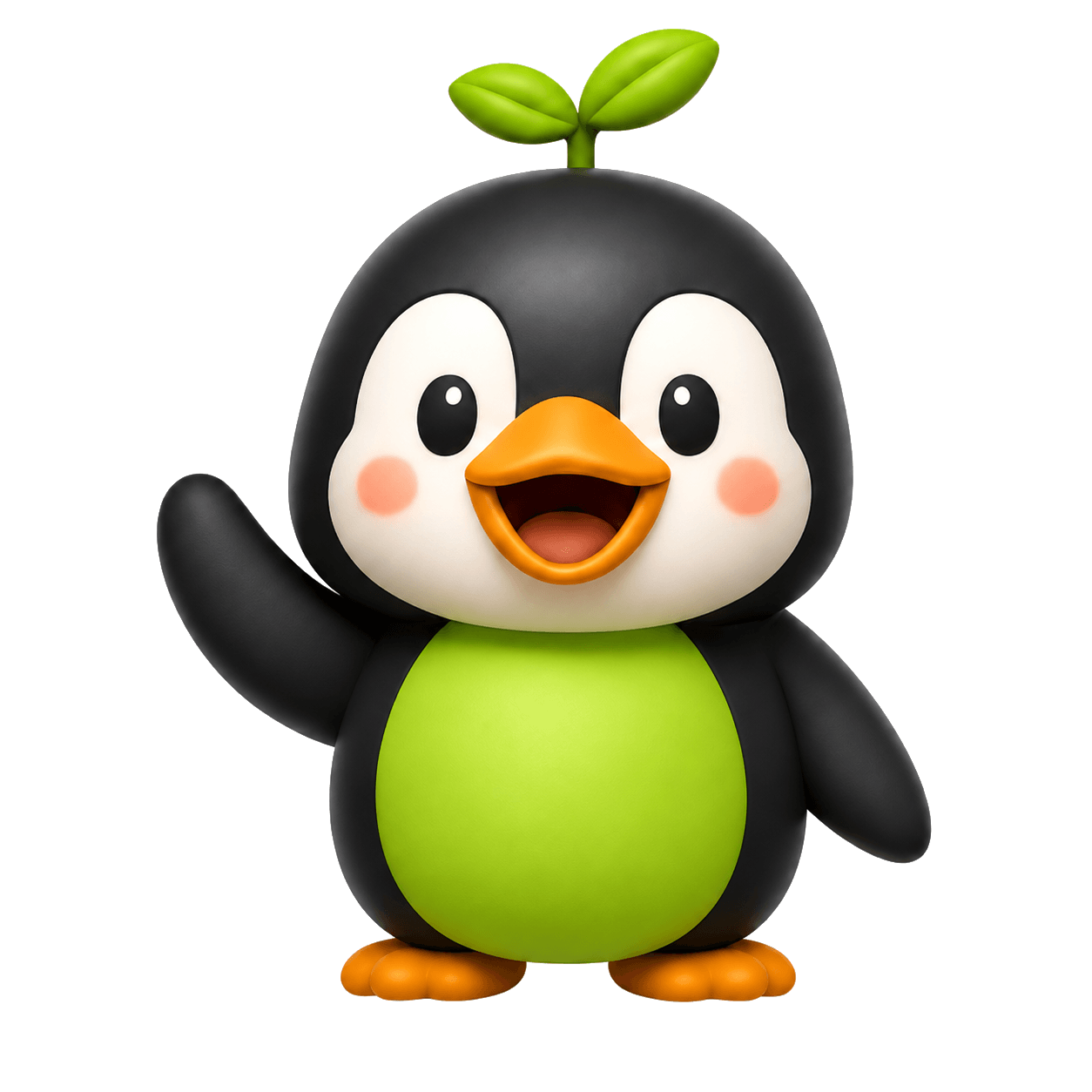 Bako, the BAKD AI mascot, waving